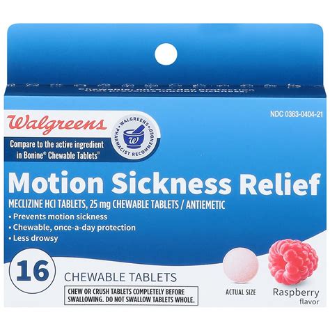 walgreens motion sickness relief.